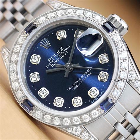 women's blue face rolex watch|rolex diamond watches for women.